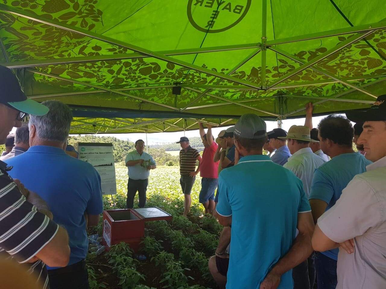 Treinamento com clientes e equipe técnica.